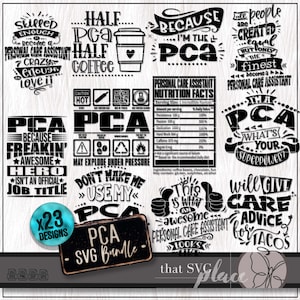 PCA SVG Png-Bundle, persönlicher Pflegehelfer svg, besondere Bedürfnisse Pfleger-Shirt, Arbeiter svg, Home Care Aide Appreciation Geschenk