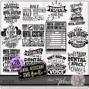 Assistente de dentista SVG, pacote PNG de higienista dentário, presente de assistente de dentista, camiseta Svg, presente de agradecimento, arquivo de corte Cricut