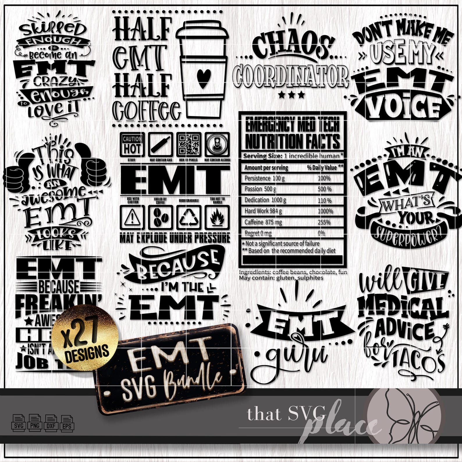 EMT SVG Bundle, Emergency Medical Tech Svg Png, EMS Funny Paramedic Svg ...