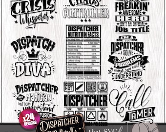 911 Dispatcher SVG Bundle, Funny Dispatch Sublimation PNG SVG, Telecommunicator Appreciation Gift, Nutrition Facts T-Shirt Tumbler Svg