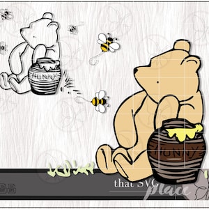 Winnie the Pooh clásico SVG, PNG, SVG clásico de Pooh, clipart clásico de Pooh, archivo de corte Cricut, descarga digital