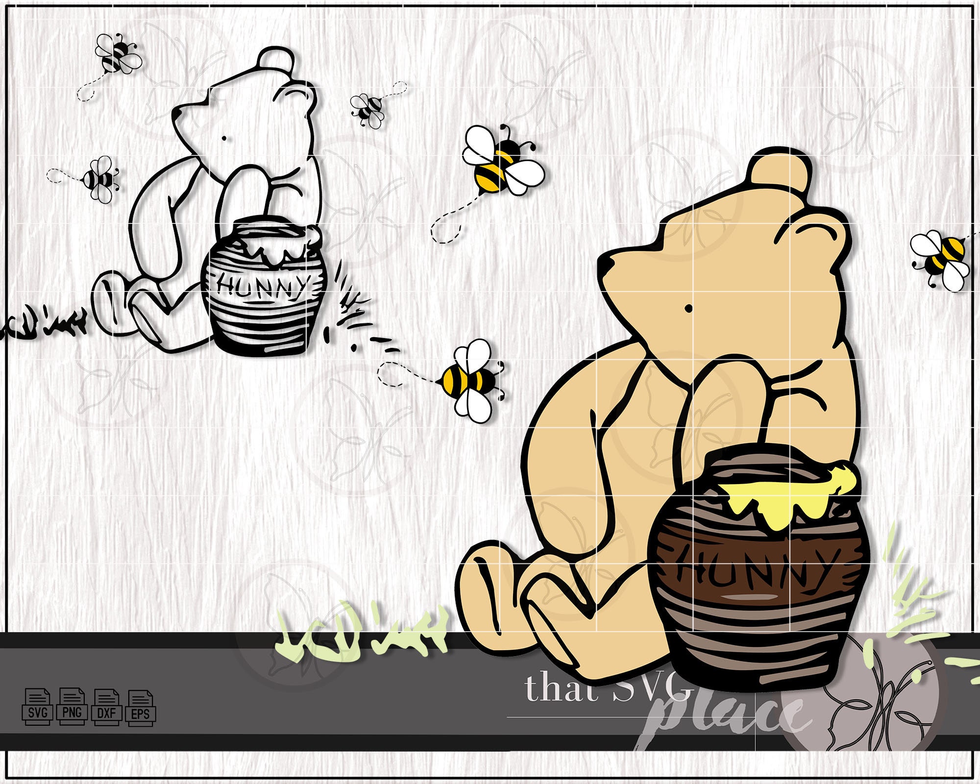 Classic Winnie the Pooh SVG PNG Classic Pooh SVG Classic - Etsy Australia