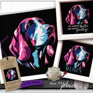 3D Basset Hound SVG, geschichtete Schattenbox Vorlage, Papierschnitt Licht Box, Haustier-Denkmal, Hund Schattenbox SVG, Cricut Schneidedatei