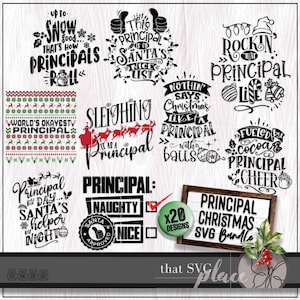 Schulleiter SVG, Weihnachten PNG Bundle, lustige Schul Schulleiter SVG, Erzieher Wertschätzung Geschenk, Shirt Tumbler SVG, Cricut Cut Datei