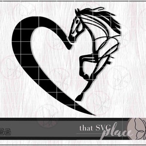 Horse Vector SVG PNG Clipart, Horse Tattoo, Horse Head Svg, Heart Svg, DXF Svg Files For Cricut