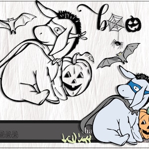 Eeyore SVG, Halloween Classic Winnie The Pooh SVG, Boo SVG, Winnie Pooh Svg, Cricut Silhouette Cutting File