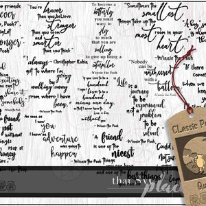 Citaat van AA Milne, klassieke Winnie de Poeh-citaatbundel SVG, Cricut-silhouet Glowforge-snijbestand, clipart