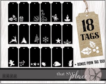 Christmas Tag SVG, Christmas Gift Tag SVG, Christmas Gift Label SVG, Cricut Silhouette Cut-bestand, laserbestand