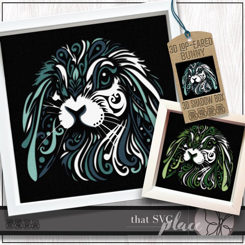 3D Rabbit SVG, 3D Layered Shadowbox Template, Paper Cut Light Box ...