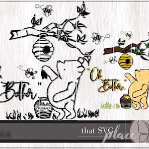 Classico Winnie The Pooh SVG PNG Clipart Dxf, Oh Bother SVG, Pooh Bear Svg Cricut Silhouette Cut File