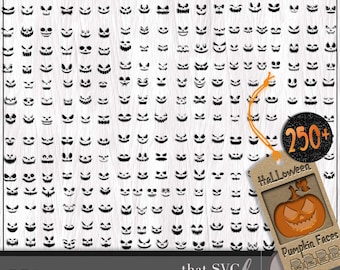 Pumpkin Face SVG Bundle, Jack O Lantern Face SVG, Halloween Pumpkin Face Stencil SVG Cricut Cut File Clipart