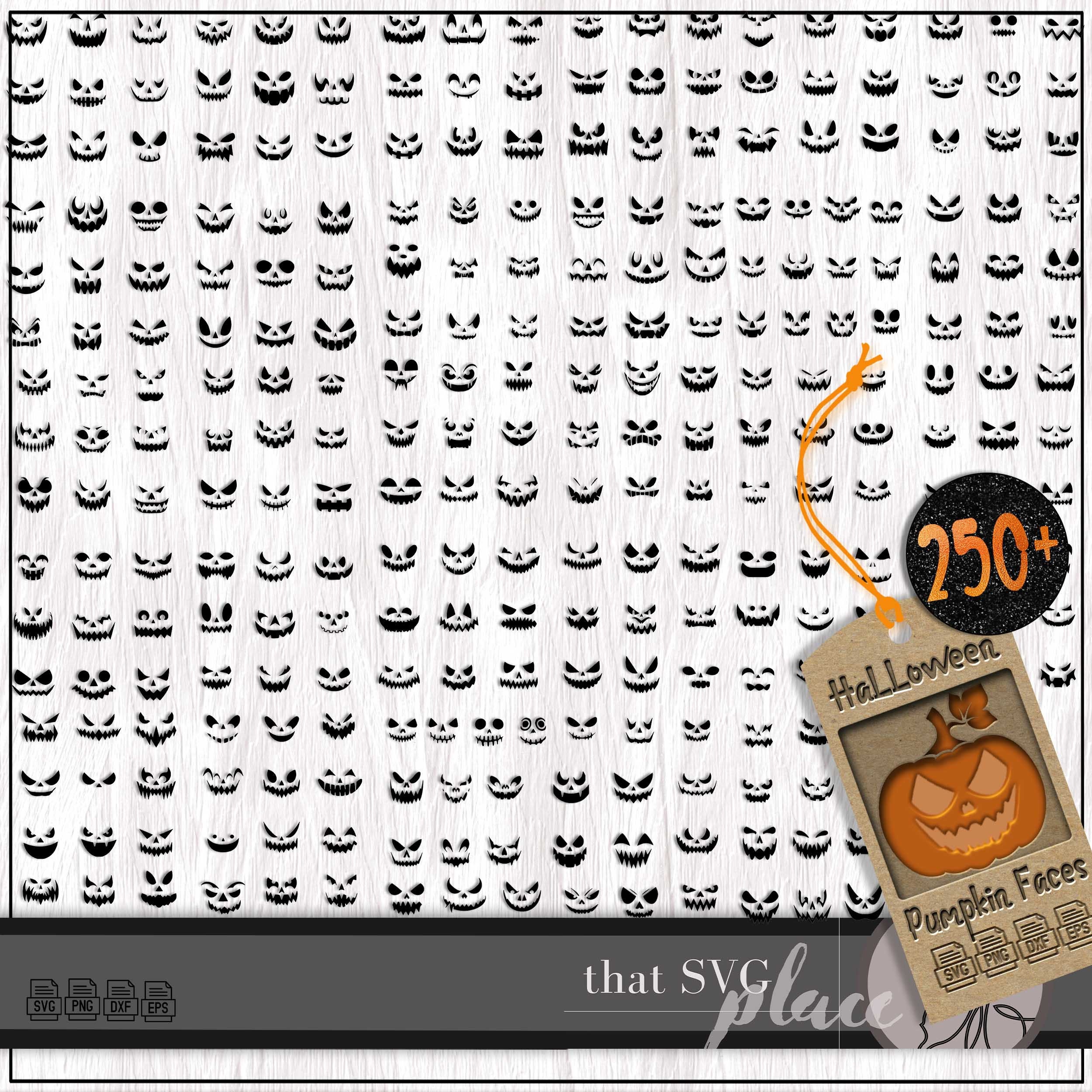 Pumpkin Face SVG Bundle, Jack O Lantern Face SVG, Halloween Pumpkin ...