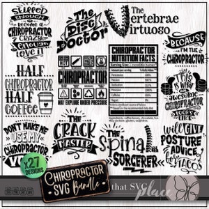 Chiropractor SVG PNG Bundle, Funny Chiropractic Poster SVG, Chiropractor Art Appreciation Gift, Shirt Svg, Spine Svg Cricut Cut Files