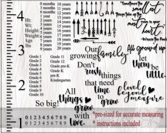 Growth Chart SVG, Growth Chart Ruler, Height Chart, Cricut Cutting File Silhouette, Glowforge Digital Download