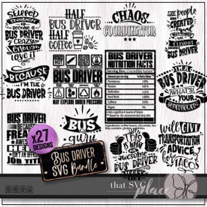 Bundle de chauffeur de bus SVG PNG, cadeau de remerciement pour chauffeur de bus scolaire, coordinateur du chaos, valeur nutritive chauffeur de bus chemise Svg, fichier de coupe Cricut