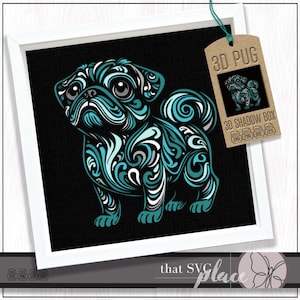 Carlin 3D SVG #3, modèle Shadowbox en couches, caisson lumineux en papier découpé, monument commémoratif pour animaux de compagnie, chien Shadowbox SVG, fichier de coupe Cricut