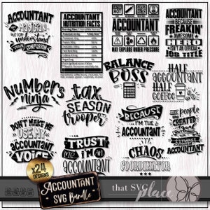 Accountant SVG PNG-bundel, boekhoudkundige Svg, schoolboekhouder Svg, CPA Svg waardering cadeau, collega Shirt Svg, financiën Clipart