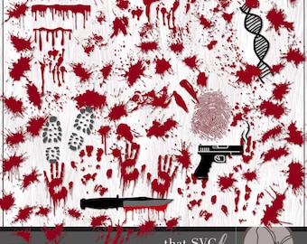 Dripping Blood Murder Crime Blood Drips Horror Splatter for Halloween Decor SVG PNG Clipart Bundle, Cricut Cut File, Digital Download