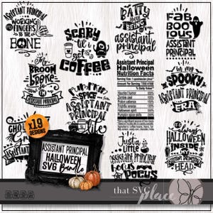 Assistent Schulleiter SVG, Halloween PNG Bundle, Erzieher SVG, Schulleiter Wertschätzung Geschenk, Schulhelfer Schulleiterin Shirt, Cricut Cut Datei