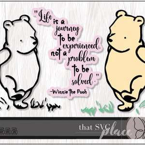 Winnie de Poeh SVG, Pooh Bear SVG, AA Milne citaat, Cricut silhouet Glowforge snijden bestand, clipart