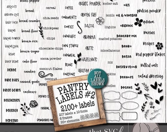 Canister Labels SVG, Bundle #2, Pantry Labels SVG, Spice Labels SVG, Spice Jar Svg, Kitchen Labels Svg, Cricut Cut Files, Digital Download