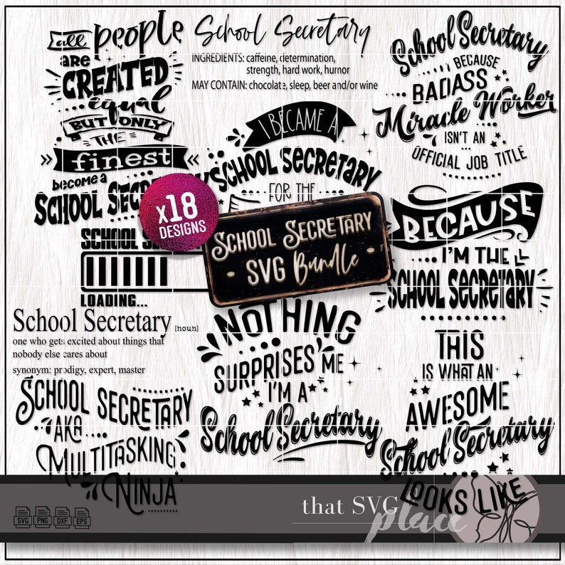 Secretary Notes Design School Secretary SVG PNG Clipart, Secretary SVG, Admin Svg, Office ...