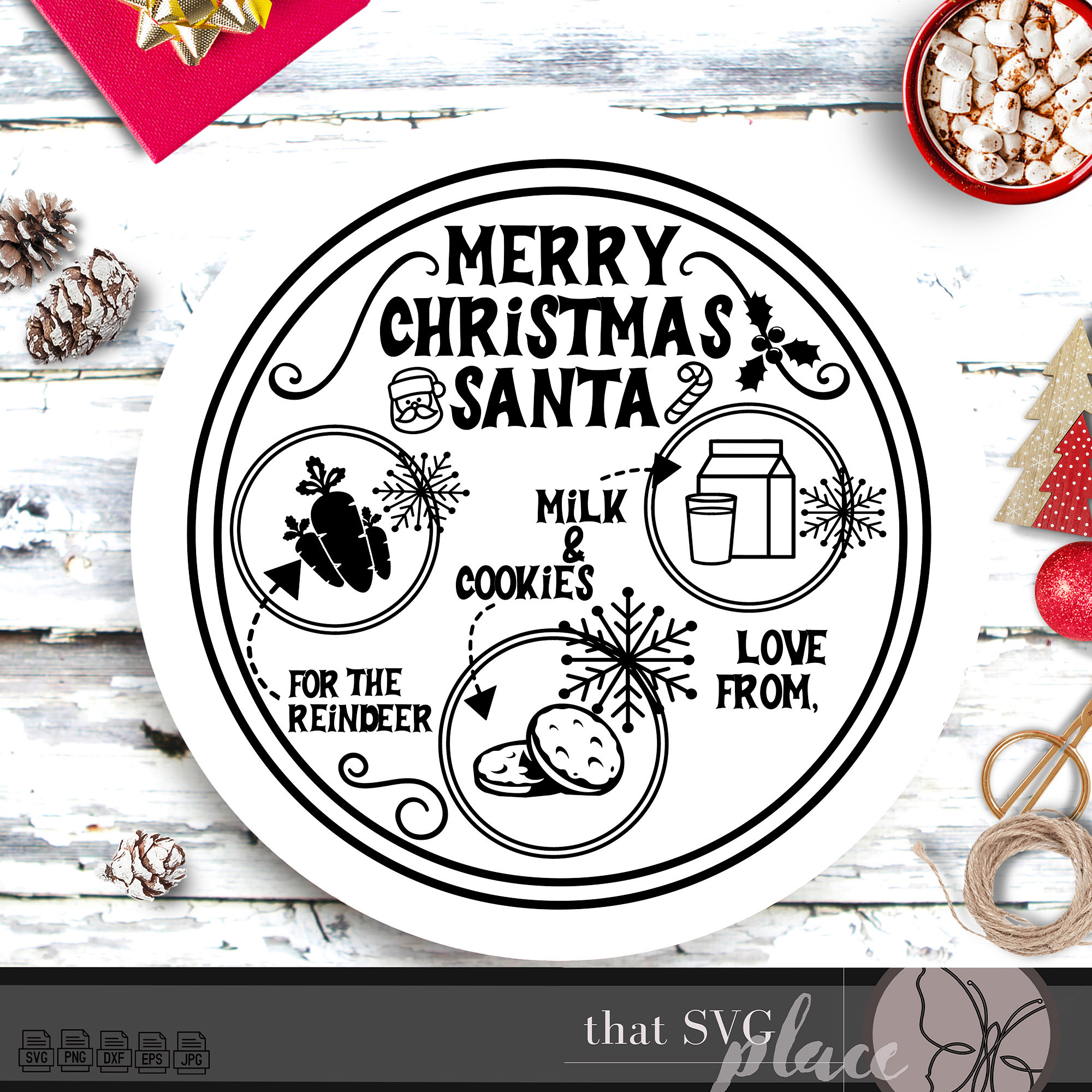 Santa Cookie Tray Svg