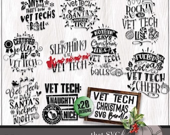 Vet Tech SVG, Christmas PNG Bundle, Funny Veterinarian Tech SVG, Appreciation Gift, Vet Technician Shirt Svg, Veterinary Assistant Svg