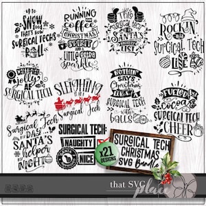 Surgical Tech SVG, Christmas PNG Bundle, CST Surgical Technologist Svg, Surgery Technician Shirt Svg, Scrub Assistant Svg, Cricut Cut File