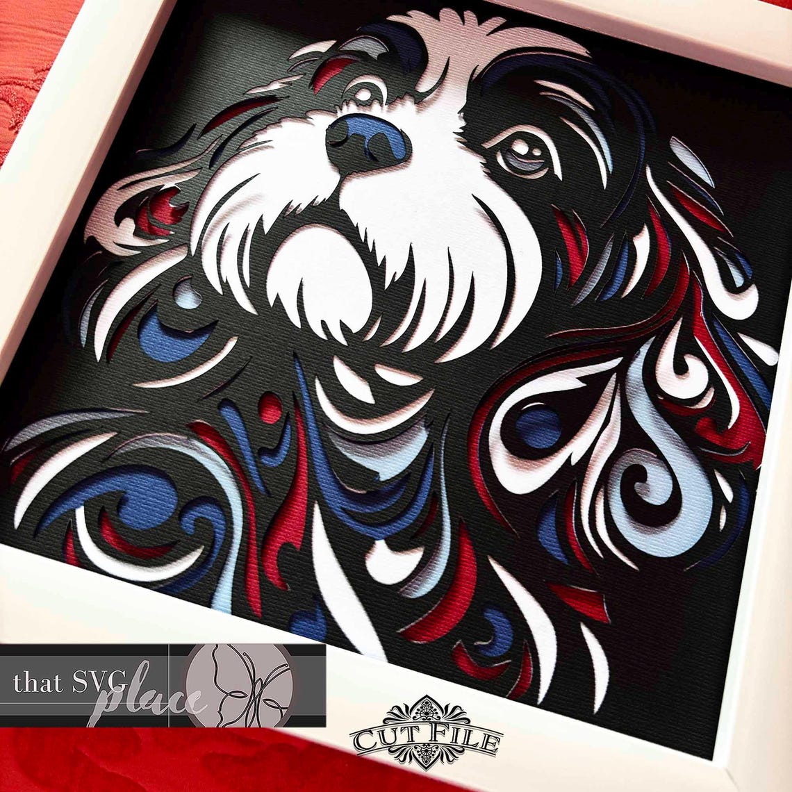 3D Cavapoo SVG, Layered Shadowbox Template, Paper Cut Light Box, Pet ...