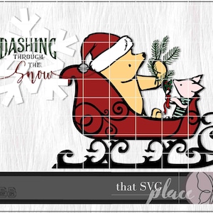 Klassieke Winnie de Poeh SVG, Kerstmis SVG, Navidad SVG, Joyeux Noel Svg, klassieke Pooh Svg, silhouet Cricut snijden-bestand