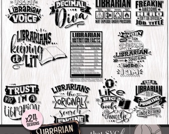 Librarian SVG PNG Bundle, Library SVG, School Librarian Svg, Funny Book Lover Shirt, Reading Teacher Shirt Svg, Back To School Appreciation
