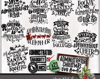 Administrador SVG, paquete de PNG de Navidad, regalo de agradecimiento al director, camiseta de administrador gerente SVG Png, sublimación de supervisor, archivo de corte Cricut