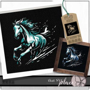 Cheval 3D SVG, SVG étalon sauvage, modèle Shadowbox en couches, caisson lumineux en papier découpé, monument commémoratif pour animaux de compagnie, Shadow Box SVG, fichier de coupe Cricut multicouche