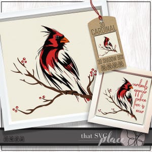 Cardinal 3D SVG, modèle Shadowbox multicouche, caisson lumineux en papier découpé, SVG commémoratif, SVG Shadow Box, fichier de coupe Cricut