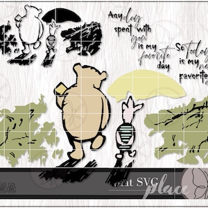 Winnie the Pooh SVG, Winnie the Pooh classico SVG, Pooh Bear SVG, Pooh classico SVG, file di taglio Cricut Silhouette Glowforge