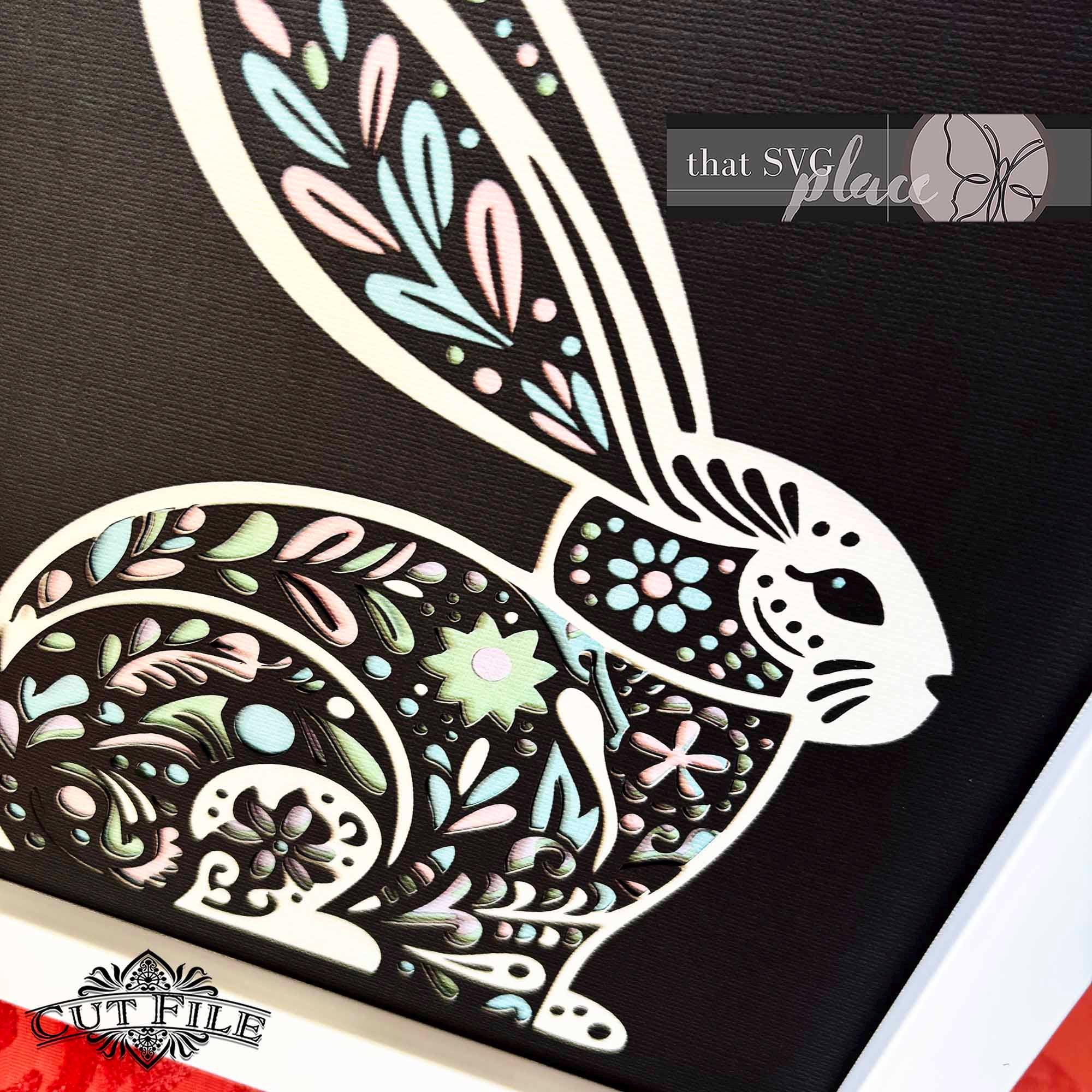 Easter Bunny SVG, 3D Layered Shadowbox Template, Paper Cut Light Box ...
