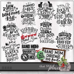 Band Mom SVG, Weihnachten PNG Bundle, Marschkapelle SVG, Wertschätzung Geschenk, Shirt SVG, Color Guard SVG, Drill Team SVG, Cricut Cut Datei