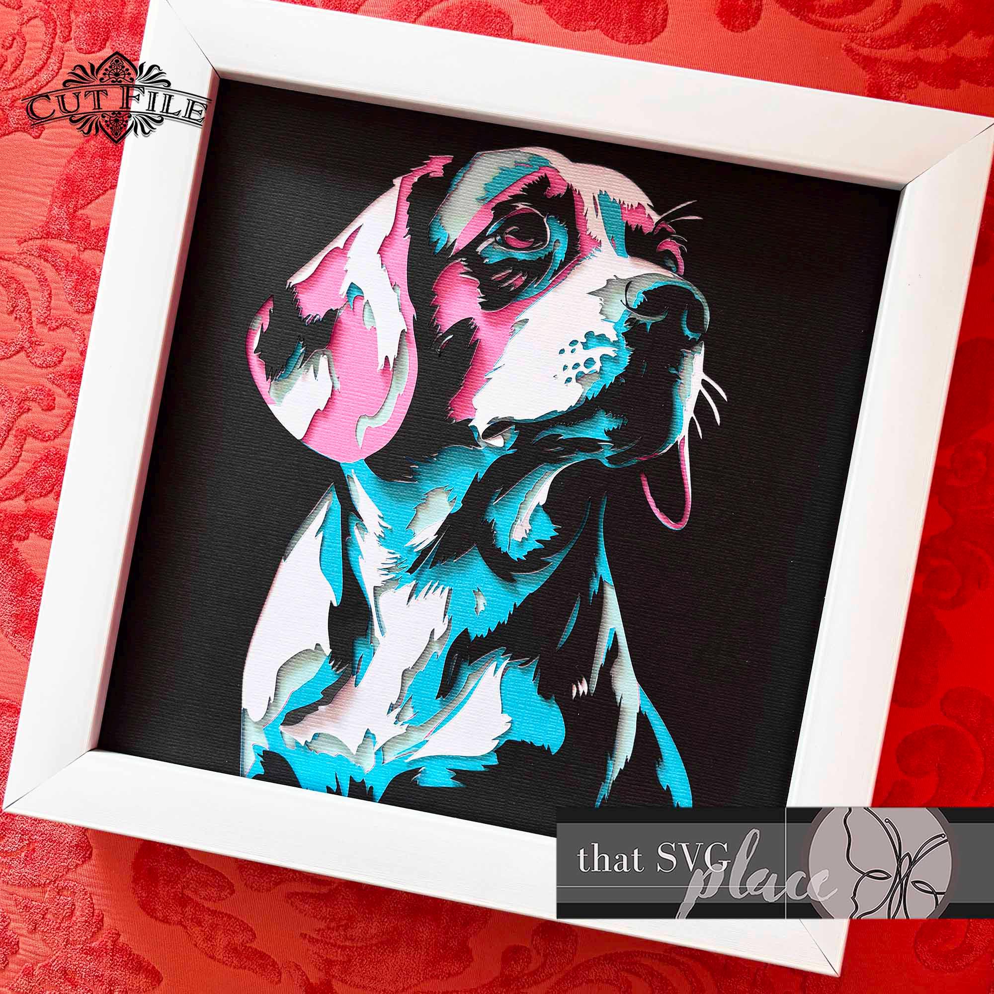 3D Beagle SVG, Layered Shadowbox Template, Paper Cut Light Box, Pet ...
