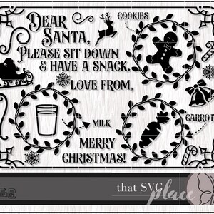 Santa Tray SVG, Santa Plate SVG, Cookies voor Santa SVG, Dear Santa Tray Svg, Rechthoekige Santa Tray Svg, Dear Santa Cookie Tray Svg