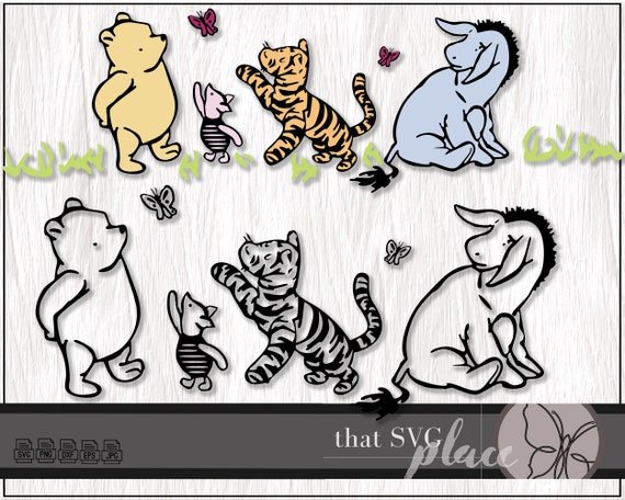 Cute Baby Winnie the Pooh Eeyore Clipart Sublimation PNG Files -   Denmark