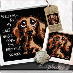 3D Hund SVG, Schattenbox Vorlage, Papierschnitt Licht Box, lustiges Zitat, Dackel Schattenbox SVG, Dackel Hund geschnitten Datei