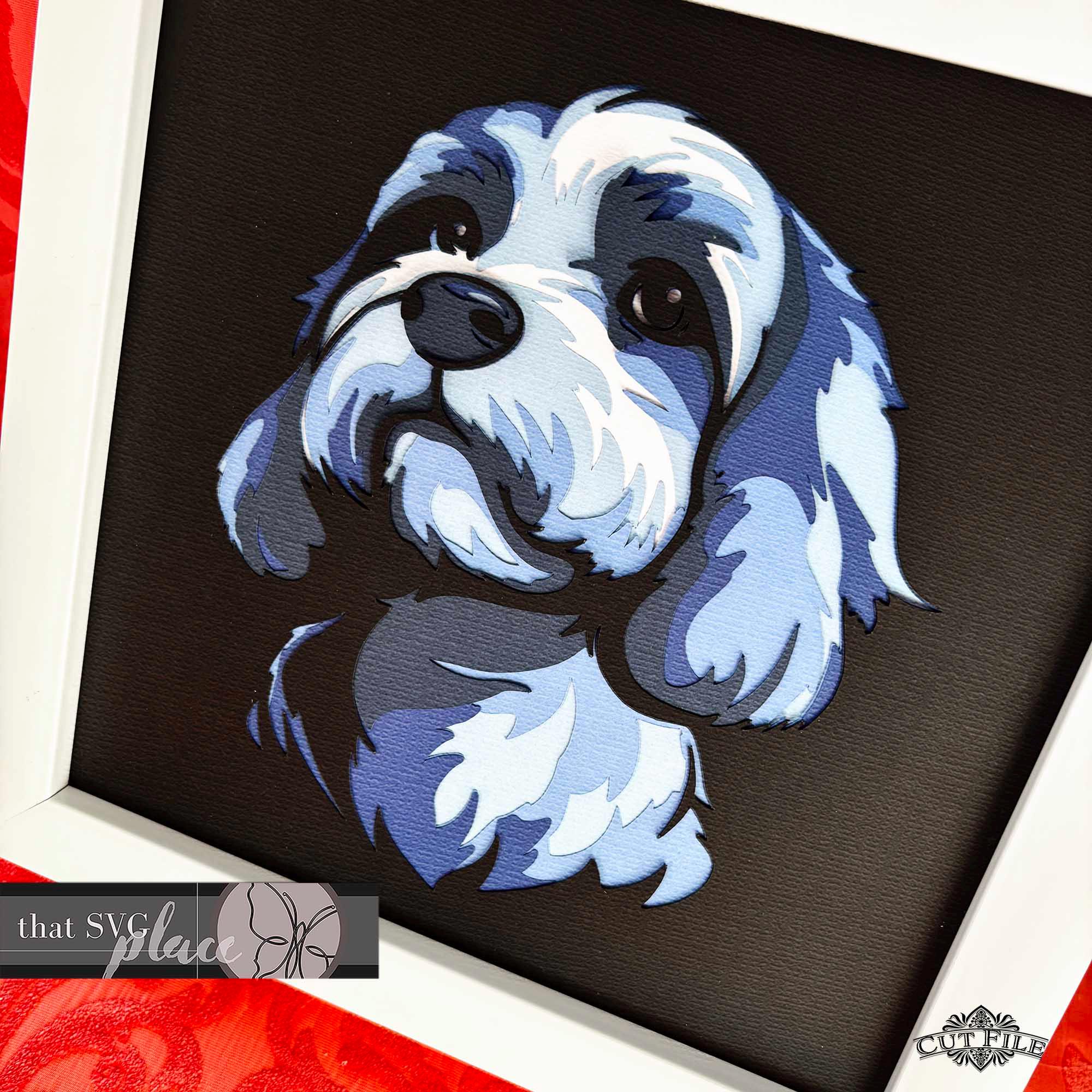 3D Cockapoo SVG, Layered Shadowbox Template, Paper Cut Light Box, Pet ...