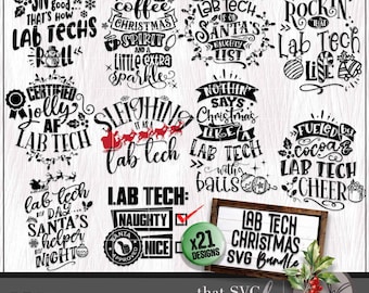 Lab Tech SVG Bundle, Christmas MLT SVG, Laboratory Png, Med Lab Tech Svg, Phlebotomist, Laboratory Technologist Technician, Cricut Cut File