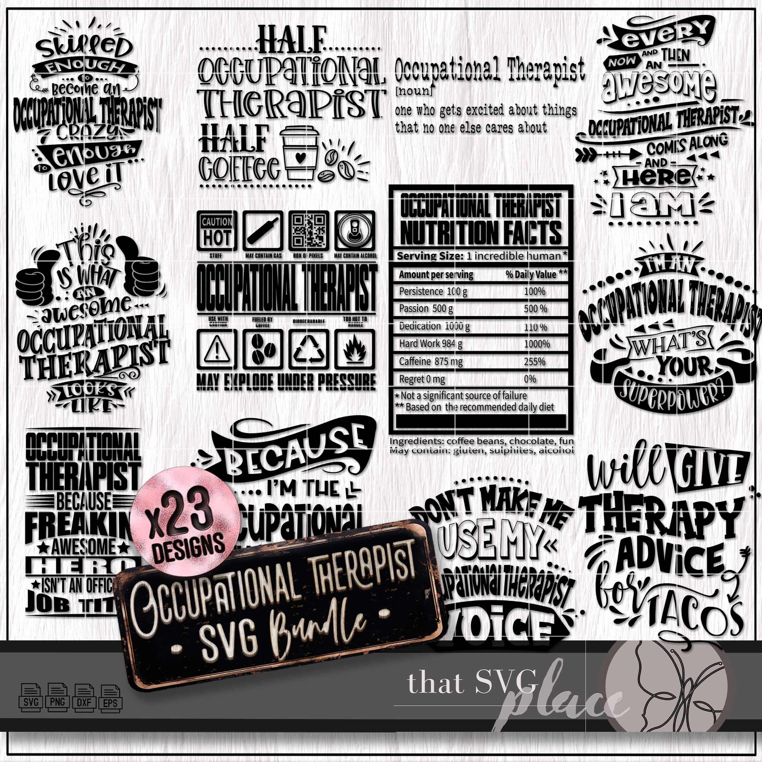 OT SVG Bundle, Occupational Therapy SVG Png, Therapist Svg Appreciation ...