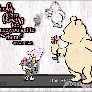 Winnie de Poeh SVG, EPS, PNG, Cricut silhouet Glowforge Cutting-bestand, digitale download
