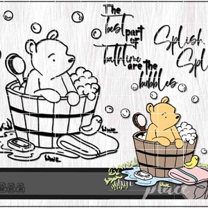 Klassieke Winnie de Poeh SVG, PNG, klassieke Poeh SVG, Winnie de Poeh Svg, silhouet Cricut snijbestand, Pooh Bear clipart digitale download