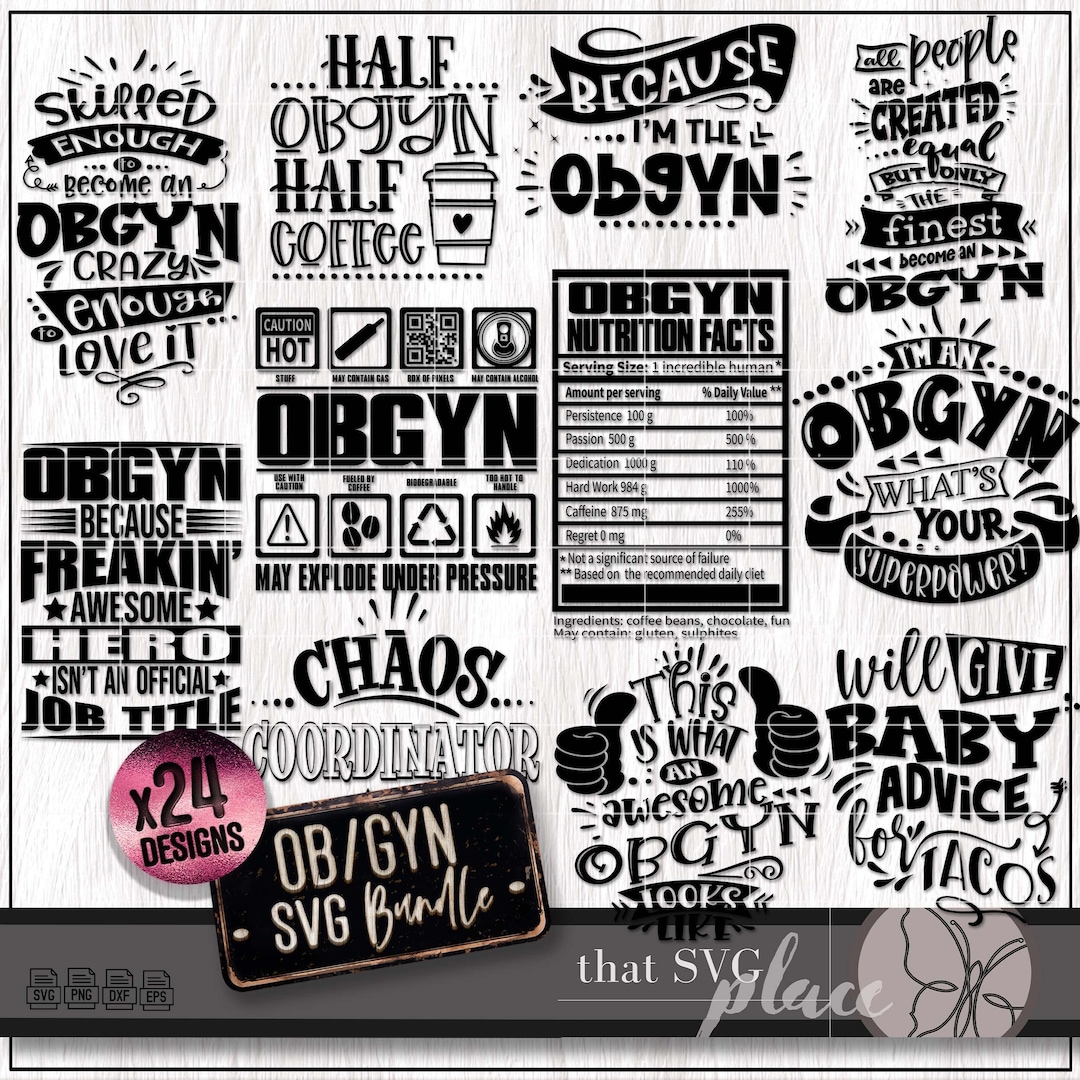 OBGYN SVG Bundle, Obstetrician Appreciation Gift, Gynecologist Shirt ...