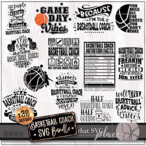 Bundle SVG entraîneur de basket-ball, cadeau d'appréciation d'entraîneur d'école, chemise de basket-ball SVG PNG, conception par sublimation
