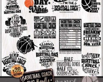 Basketball Coach SVG Bundle, School Coach Appreciation Gift, Basketball Shirt SVG PNG, Sublimation Design